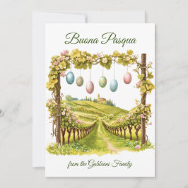 Festive Italienska Vineyard Påsk Buona Pasqua Julkort