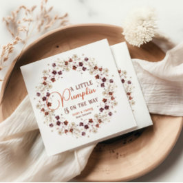 Festive Ivory Pumpkin Floral Pappersservett