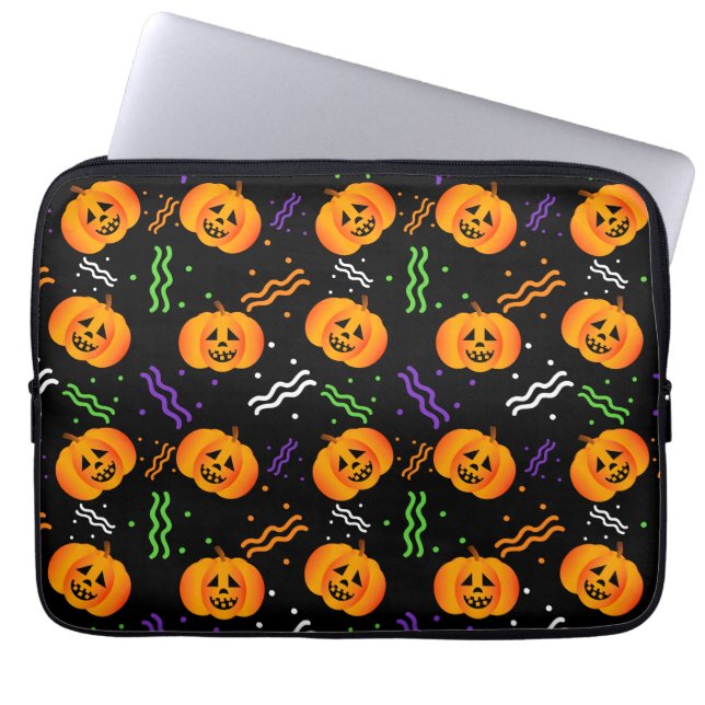 Festive Jack-O'-Lantern Laptop Fodral (Framsidan)