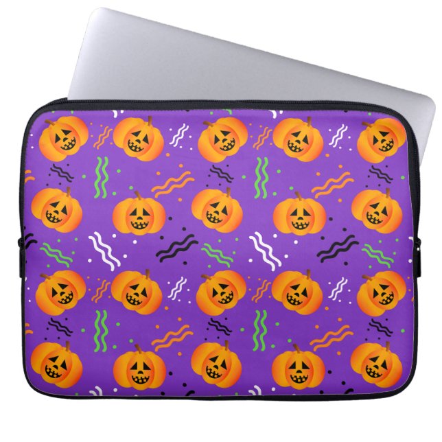 Festive Jack-O'-Lantern Laptop sleeve (Framsidan)
