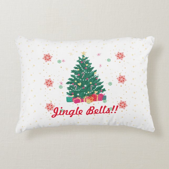 Festive Jingle Klockor Pillow Prydnadskudde (Framsidan)