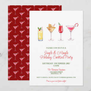 Festive Jingle Mingle Helgdag Cocktail Party Inbjudningar