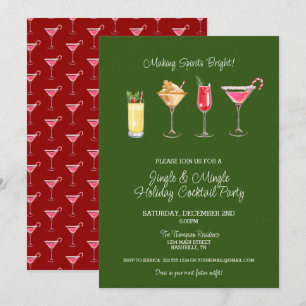 Festive Jingle Mingle Helgdag Cocktail Party Inbjudningar