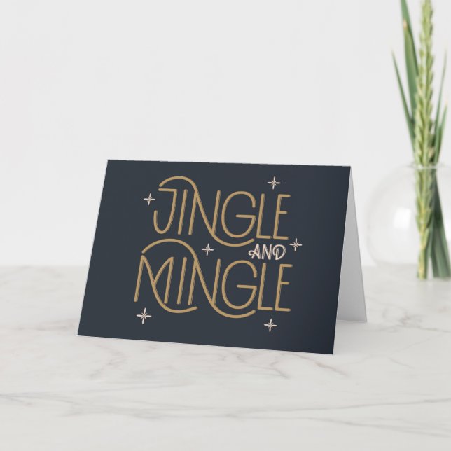 Festive Jingle och Mingle Helgdag Design Kort (Framsida)