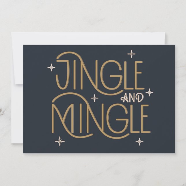 Festive Jingle och Mingle Helgdag Design Kort (Framsida)