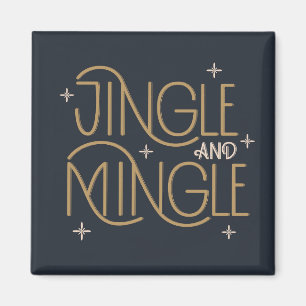 Festive Jingle och Mingle Helgdag Design Magnet