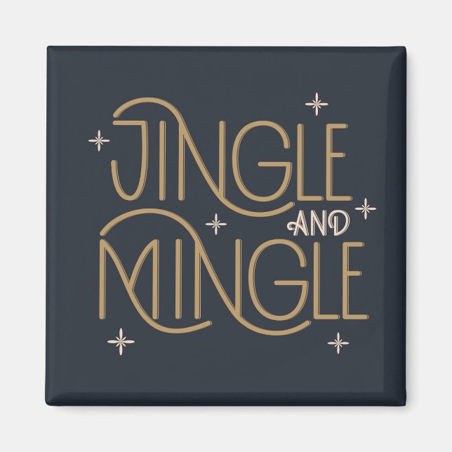 Festive Jingle och Mingle Helgdag Design Magnet (Framsidan)
