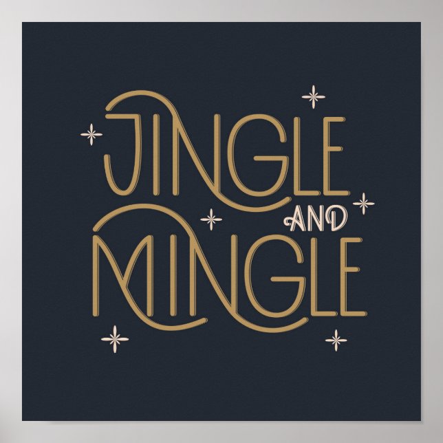 Festive Jingle och Mingle Helgdag Design Poster (Framsidan)