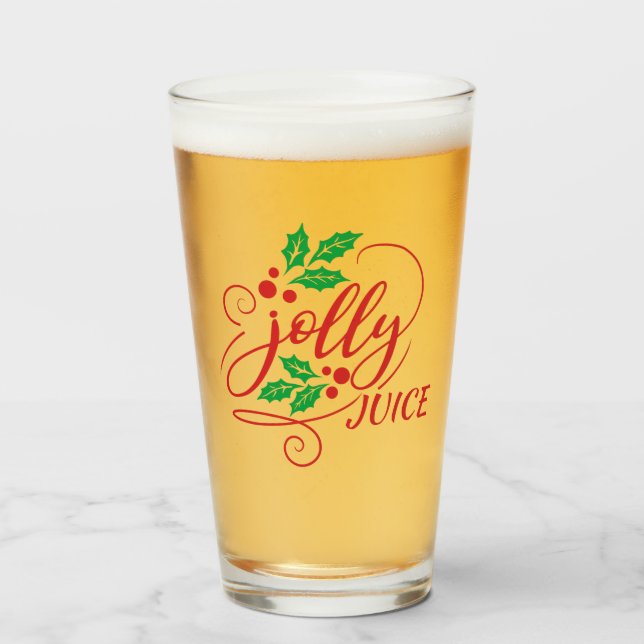 Festive Jolly Juice jul Cheer Beer Glass Glaskopp (Framsida fylld)