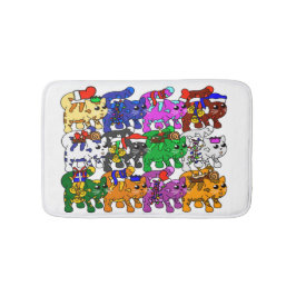 Festive Jolly Meowy-julkattor Badrumsmatta