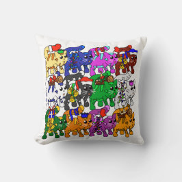 Festive Jolly Meowy-julkattor Kudde