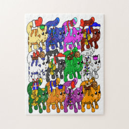 Festive Jolly Meowy-julkattor Pussel