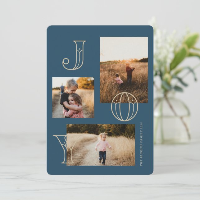 Festive Joy 3-Photo-julkort Julkort (Stående Fram)