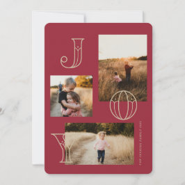 Festive Joy 3-Photo-julkort Julkort