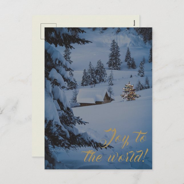 Festive Joy från guld till världen Helg Vykort (Fram/baksida)