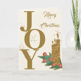 Festive Joy Guld Grönt Red Berries God jul Helgkort