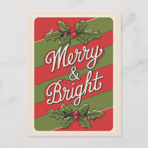 Festive Joy: Merry & Bright Helg Vykort