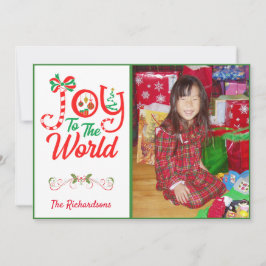 Festive, JOY to World | Fotokort Helgdag Julkort