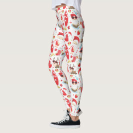 Festive jul Beach Santa mönster Leggings