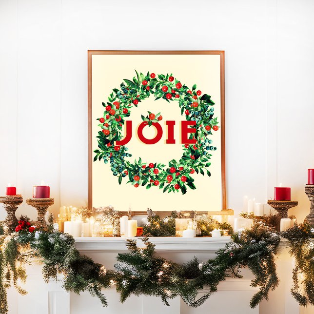 Festive jul Berry Wandey Joy Fransk Poster (Skapare uppladdad)