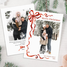 Festive jul Boho Red Bow Ribbon 2 Photo