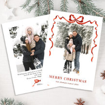 Festive jul Boho Red Bow Ribbon 2 Photo