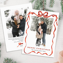 Festive jul Boho Red Bow Ribbon 2 Photo