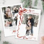 Festive jul Boho Red Bow Ribbon 5 Photo Julkort<br><div class="desc">Elegant Snyggt  PHOTO-julkortet Hälsning Helgdag. Överraskande och för med dig glädje och gör firande oförglömligt. Om du vill göra ytterligare anpassningar klickar du på länken "anpassa ytterligare" och användor verktyg som är utformat för att ändra mallen.</div>