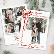 Festive jul Boho Red Bow Ribbon 5 Photo