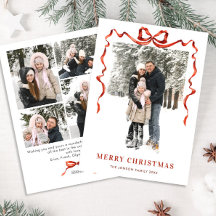 Festive jul Boho Red Bow Ribbon 5 Photo