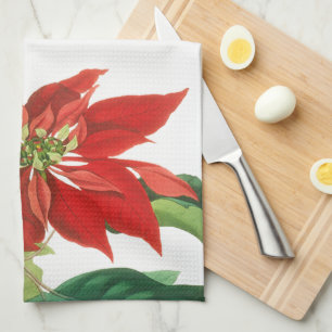 Festive jul Bortanical Poinsettia Kökshandduk