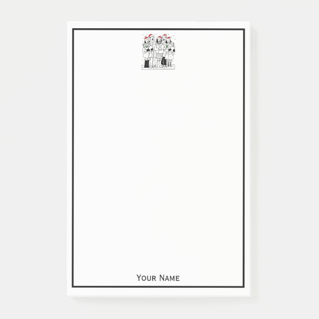 Festive jul Carolines med Snö Julafton Post-it Block (Framsida)