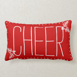 Festive jul Cheer Red White Winter Pillow Lumbarkudde