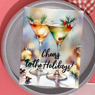 Festive jul Cocktail Firande Hälsning Helg Vykort