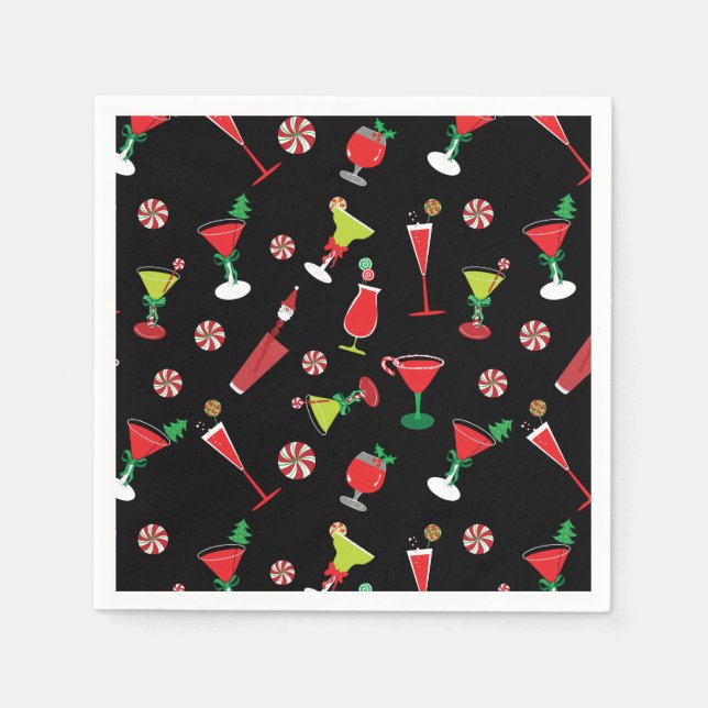 Festive jul Cocktails Pappersservett (Framsidan)