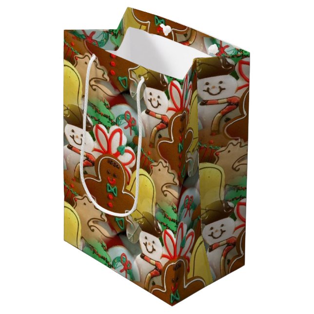 Festive jul Cookies Mönster Gift Bag (Framsidan Vinklad)