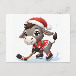 Festive jul Donkey Hockey Vykort