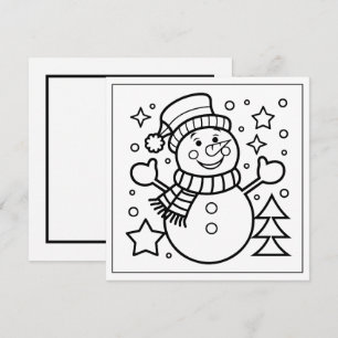 Festive jul färgande snögubbe julkort