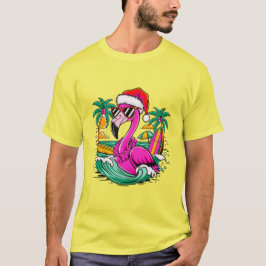 Festive jul Flamingo Roligt in Paradise T Shirt