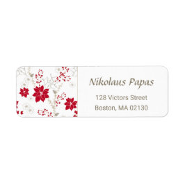 Festive jul Flowers | Red Beige Adress Returadress Etikett