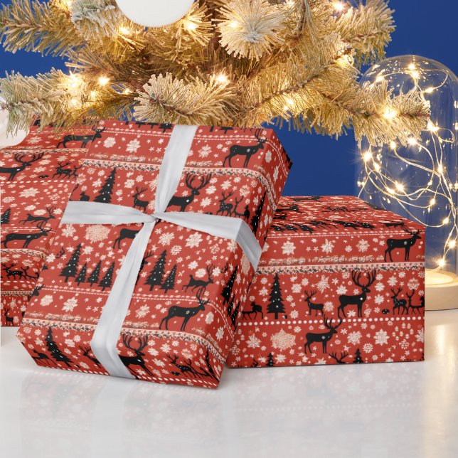 Festive jul ful sweater tippad mönster presentpapper (Helgdagar)