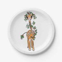 Festive jul Giraffe, rödgrönt