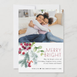 Festive jul Greenery Photo Julkort