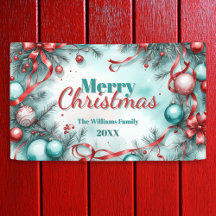 Festive jul Grey Ornaments Red Rosett band