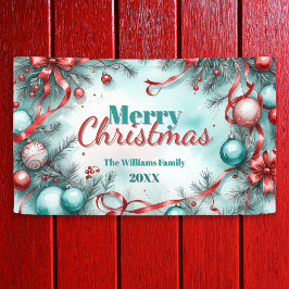 Festive jul Grey Ornaments Red Rosett band