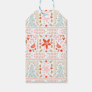 Festive jul-Helgdag färgstark Presentetikett