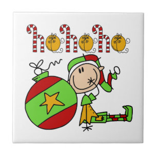 Festive jul Ho Ho Ho Helgdag Elf Kakelplatta