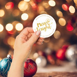 Festive jul Merry Bright Gold Foil Adress Runt Klistermärke<br><div class="desc">God jul i fjolfjället Adress Stickers Skicka ett extra hälsning i år med dessa faux guld foil adress-klistermärken! Enkel att anpassa med text, typsnitt och färg. Skapat av Zazzle pro designer BK Thompson © only for Kate's Creations; kontakta oss om du behöver hjälp, har frågor eller vill fråga om anpassningsbar....</div>