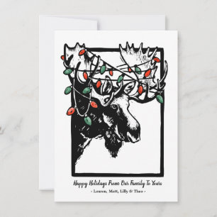 Festive jul Moose Helgdag Card Julkort