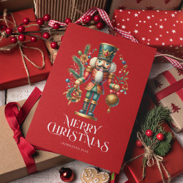 Festive jul Nutcracker Anpassningsbar Photo Kort